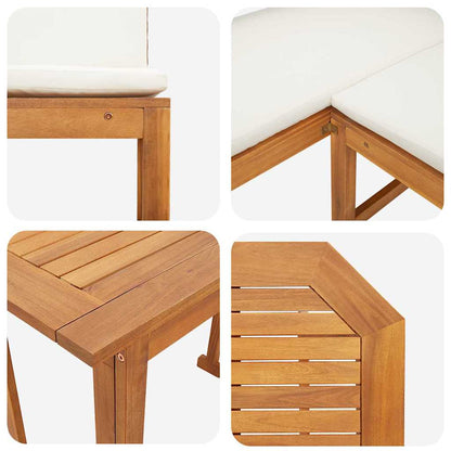 Set Bistro da Giardino 3 pcs Marrone Legno di Acacia Massello