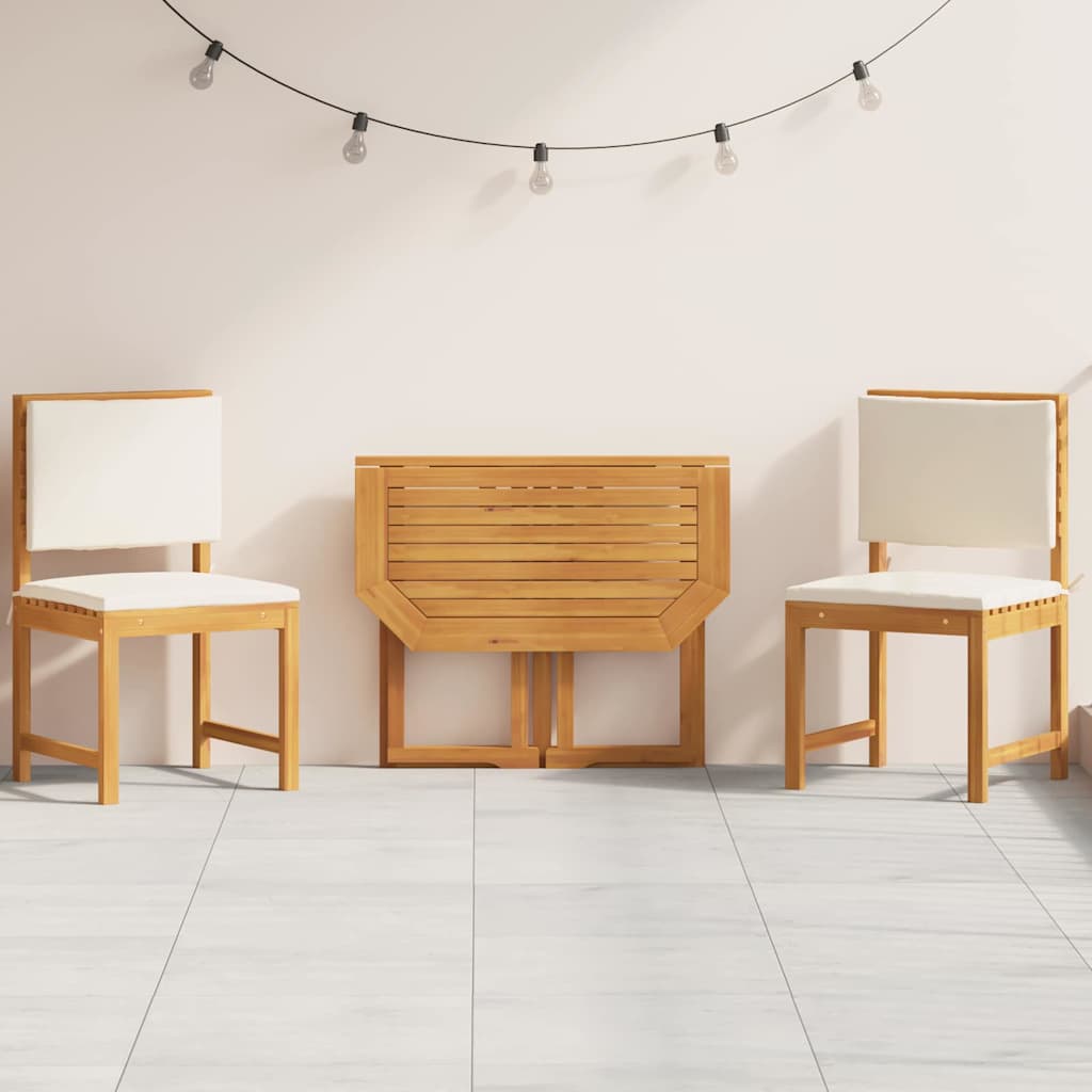 Set Bistro da Giardino 3 pcs Marrone Legno di Acacia Massello