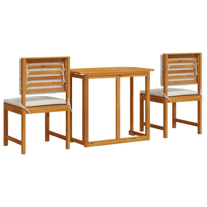 Set Bistro da Giardino 3 pcs Marrone Legno di Acacia Massello