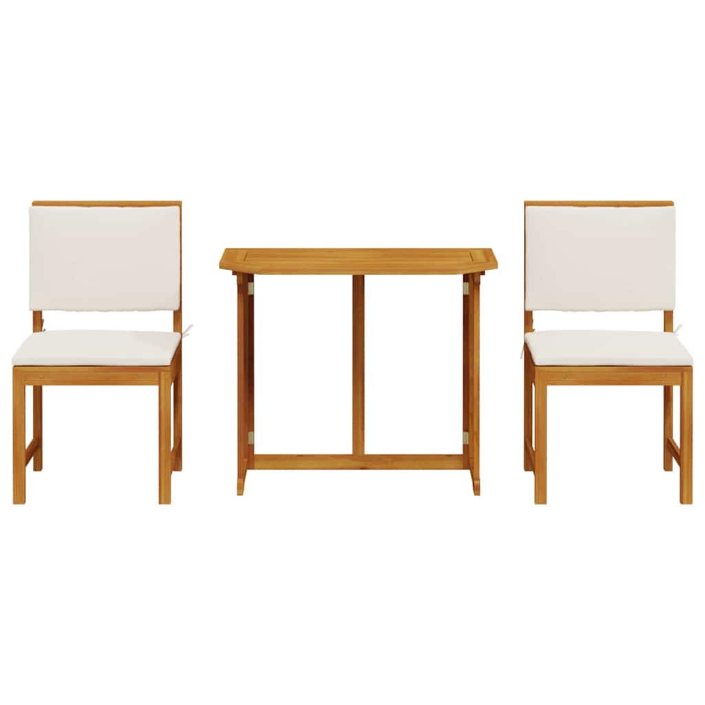 Set Bistro da Giardino 3 pcs Marrone Legno di Acacia Massello
