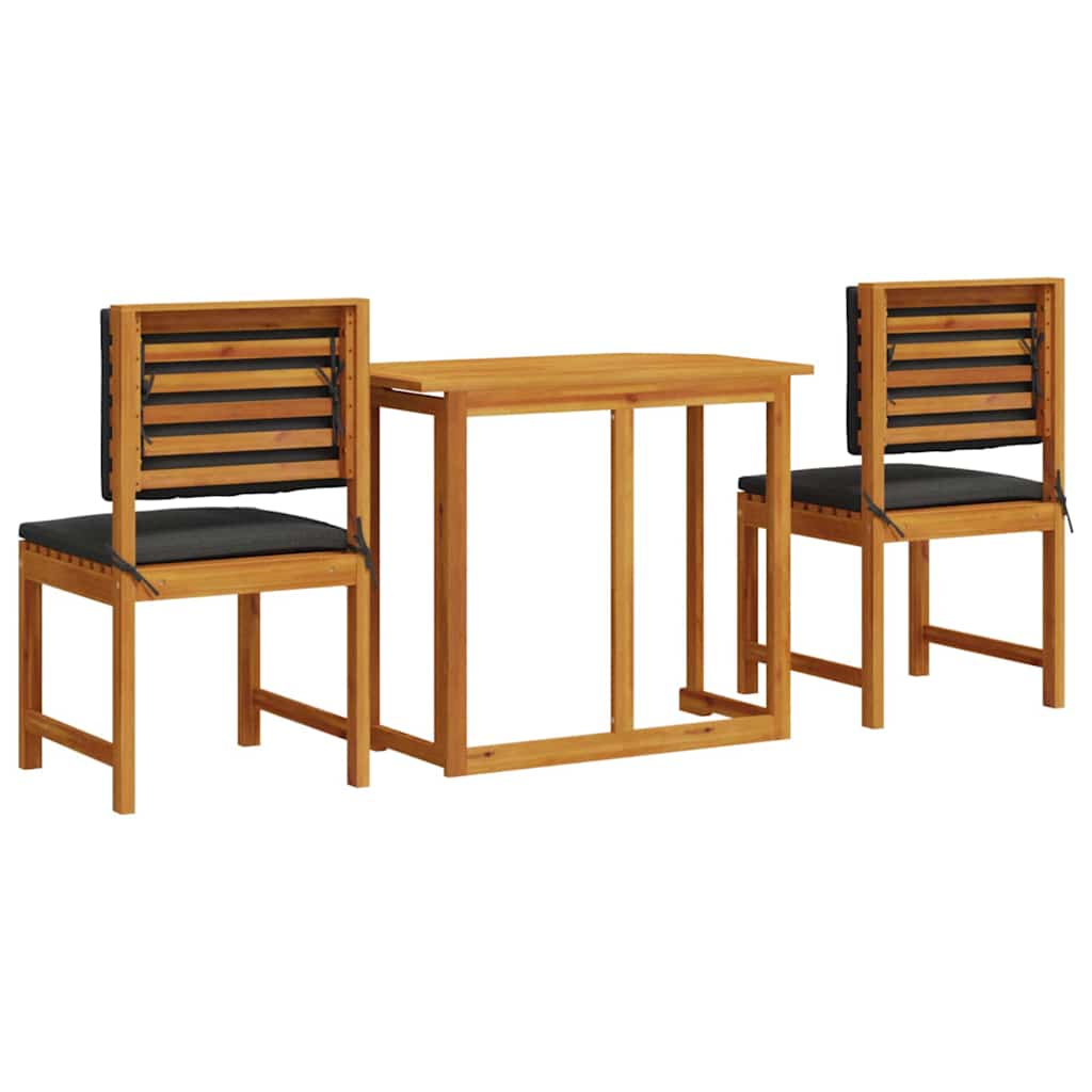 Set Bistro da Giardino 3 pcs Marrone Legno di Acacia Massello