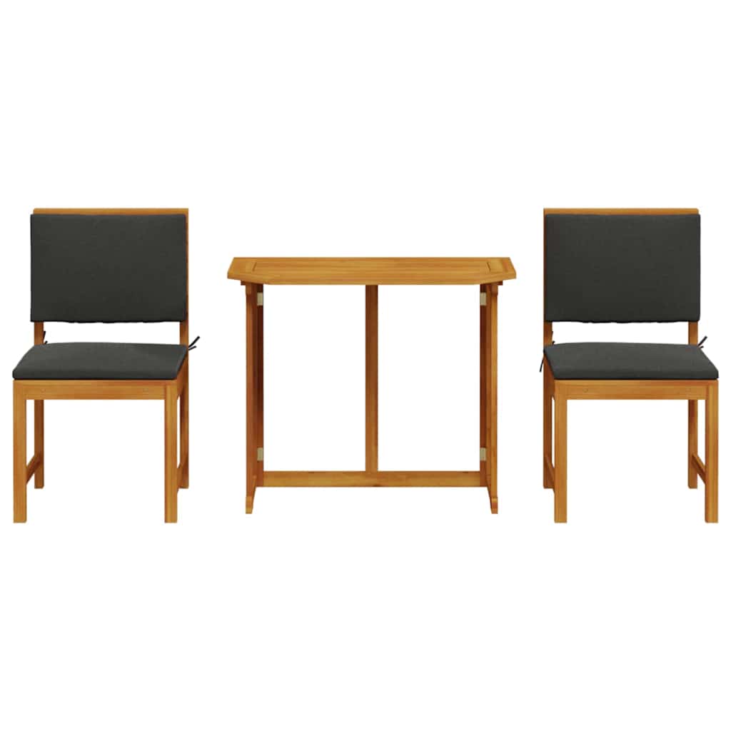 Set Bistro da Giardino 3 pcs Marrone Legno di Acacia Massello