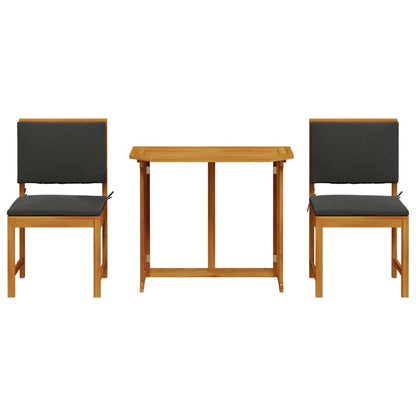 Set Bistro da Giardino 3 pcs Marrone Legno di Acacia Massello