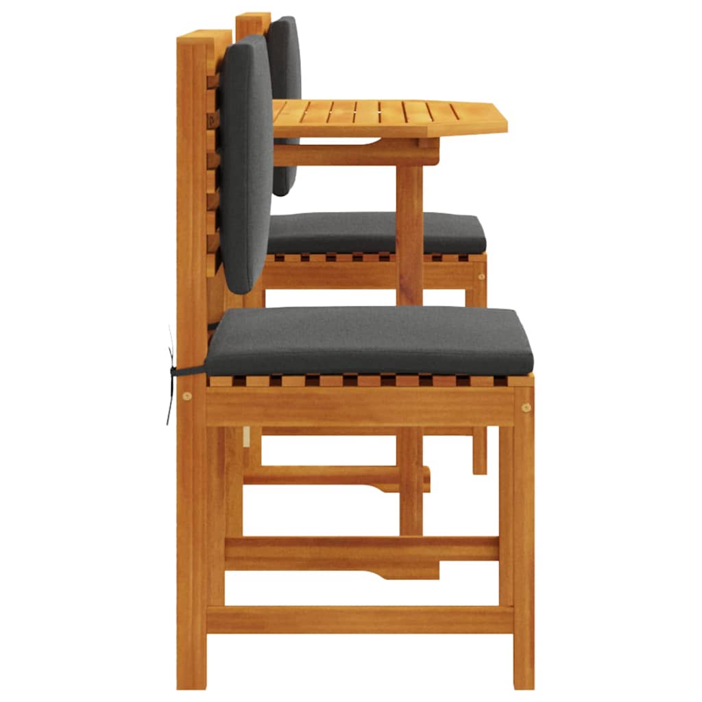 Set Bistro da Giardino 3 pcs Marrone Legno di Acacia Massello