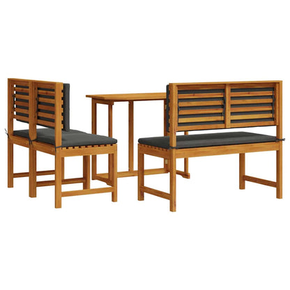 Set Bistro da Giardino 3 pcs Marrone Legno di Acacia Massello