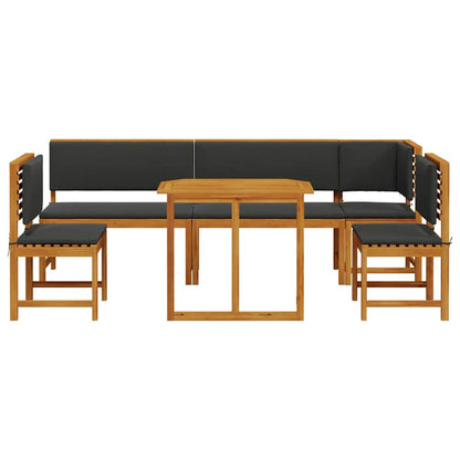 Set Bistro da Giardino 6 pcs Marrone Legno di Acacia Massello