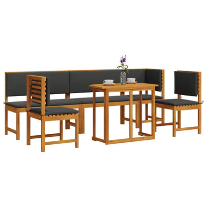 Set Bistro da Giardino 6 pcs Marrone Legno di Acacia Massello