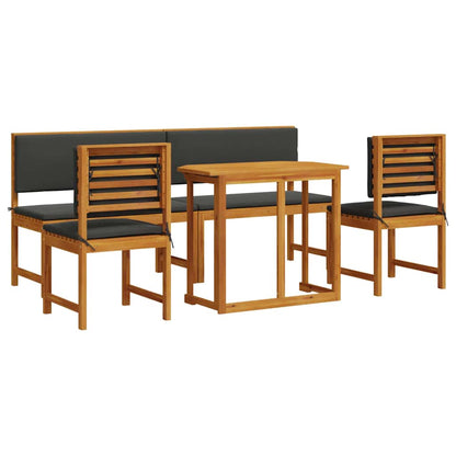 Set Bistro da Giardino 5 pcs Marrone Legno di Acacia Massello