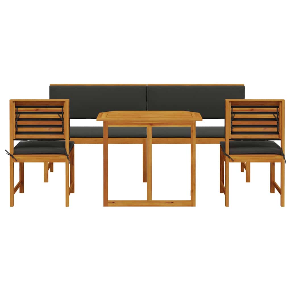 Set Bistro da Giardino 5 pcs Marrone Legno di Acacia Massello