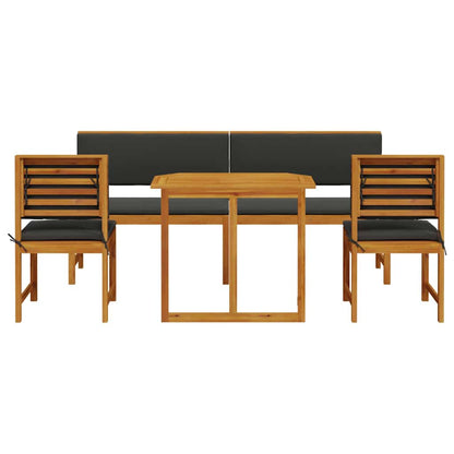 Set Bistro da Giardino 5 pcs Marrone Legno di Acacia Massello