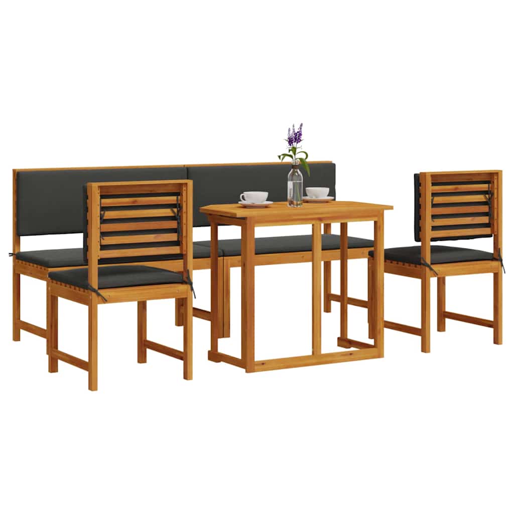 Set Bistro da Giardino 5 pcs Marrone Legno di Acacia Massello