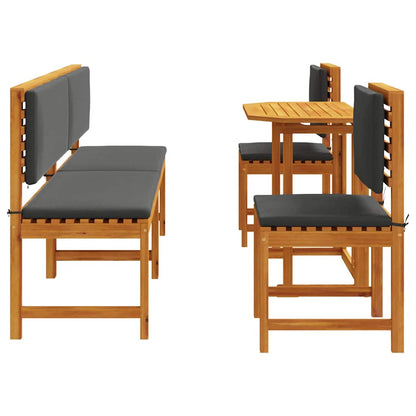 Set Bistro da Giardino 5 pcs Marrone Legno di Acacia Massello