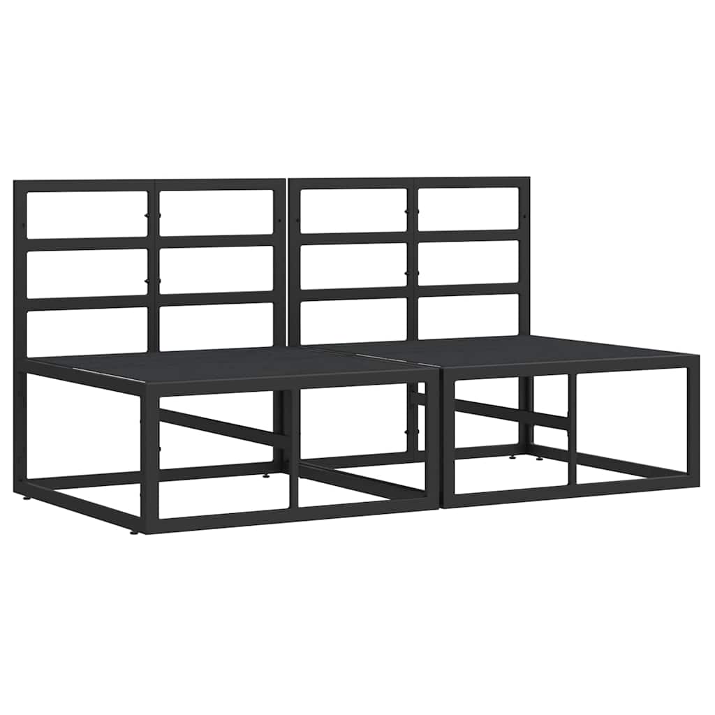 Mobili da Esterno con cuscino con cuscino Nero Alluminio - homemem39