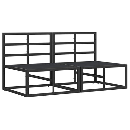 Mobili da Esterno con cuscino con cuscino Nero Alluminio - homemem39