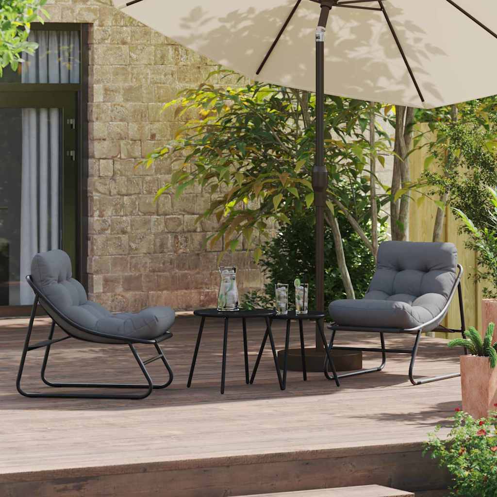 Arredamento da Giardino 2 pcs Nero 60,5 x 81 x 71 cm