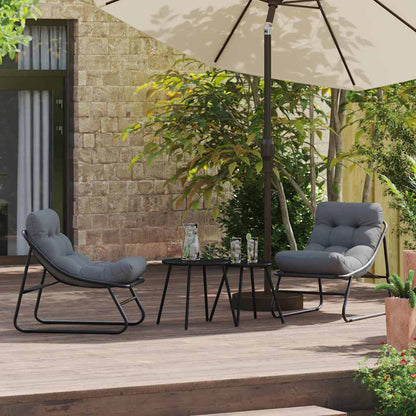 Arredamento da Giardino 2 pcs Nero 60,5 x 81 x 71 cm
