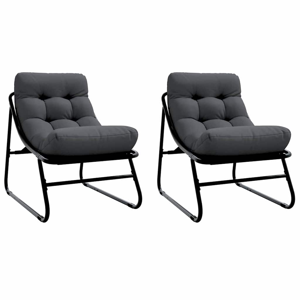 Arredamento da Giardino 2 pcs Nero 60,5 x 81 x 71 cm
