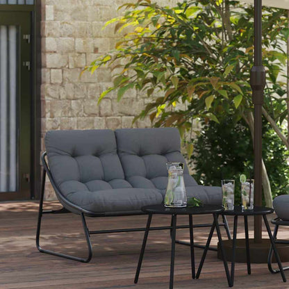Arredamento da Giardino con cuscino Nero 110 x 81 x 71 cm