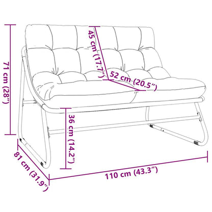 Arredamento da Giardino con cuscino Nero 110 x 81 x 71 cm