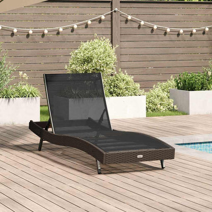 Lettino Marrone 70 x 197 x 82 cm Rattan Sintetico e Metallo