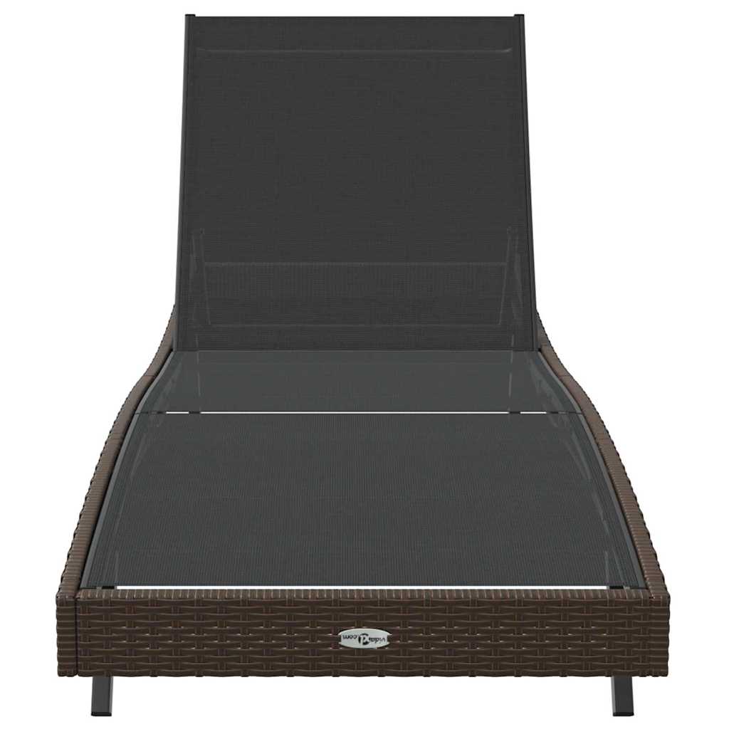 Lettino Marrone 70 x 197 x 82 cm Rattan Sintetico e Metallo