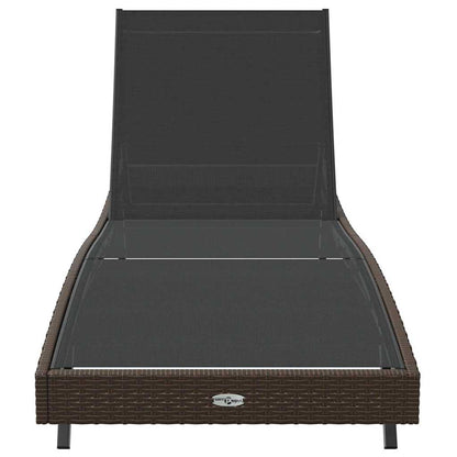 Lettino Marrone 70 x 197 x 82 cm Rattan Sintetico e Metallo