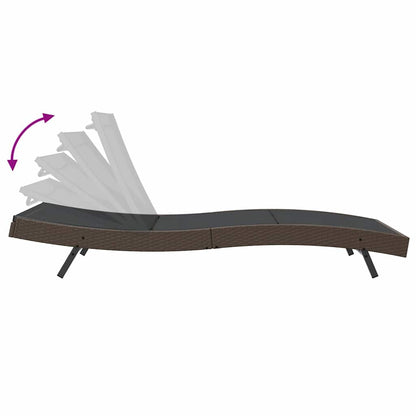 Lettino Marrone 70 x 197 x 82 cm Rattan Sintetico e Metallo