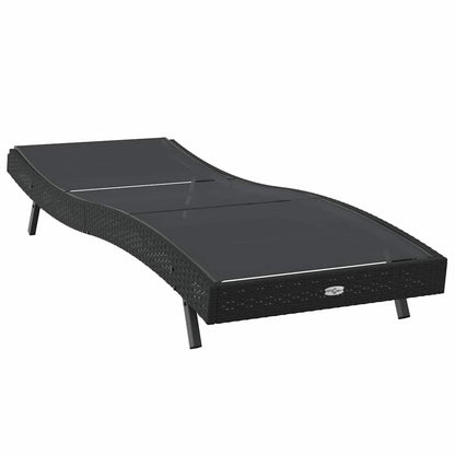 Lettino da sole Nero 197 x 70 x 82 cm polyrattan
