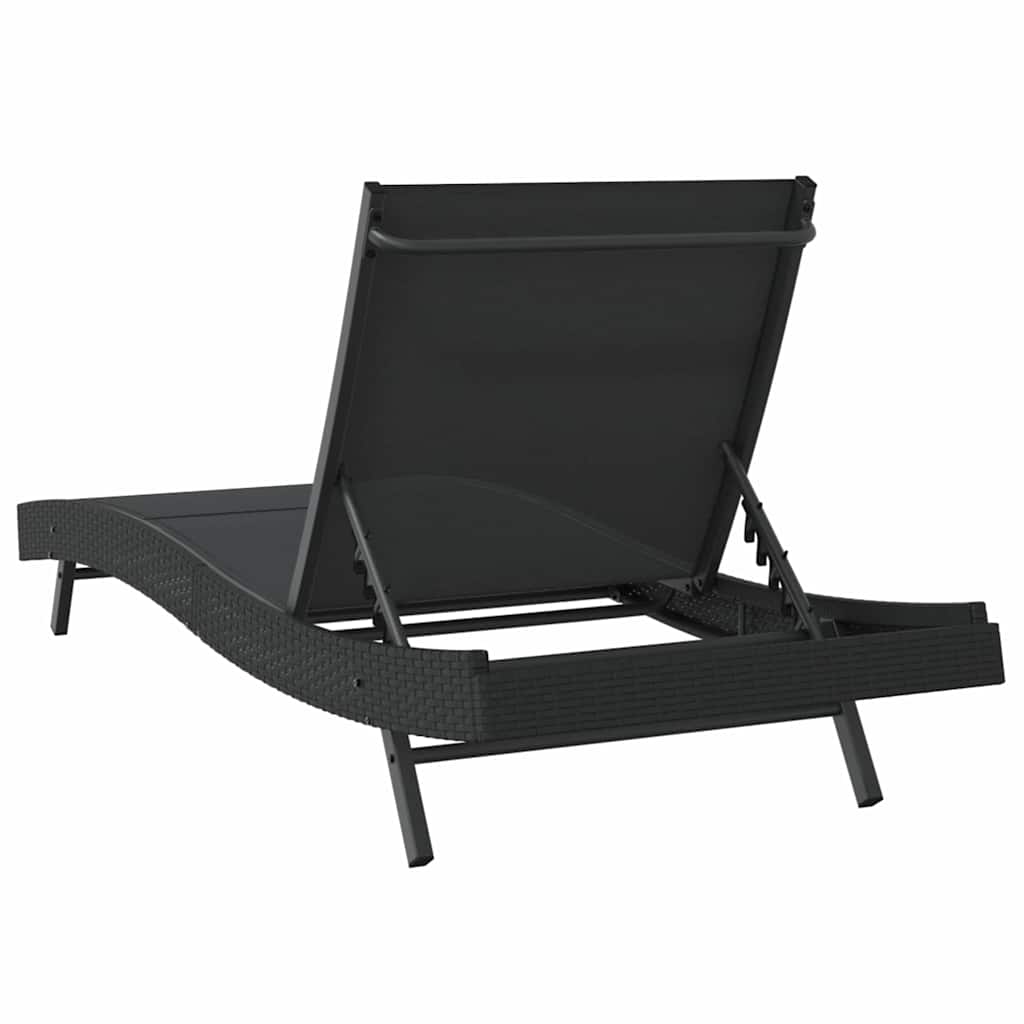 Lettino da sole Nero 197 x 70 x 82 cm polyrattan