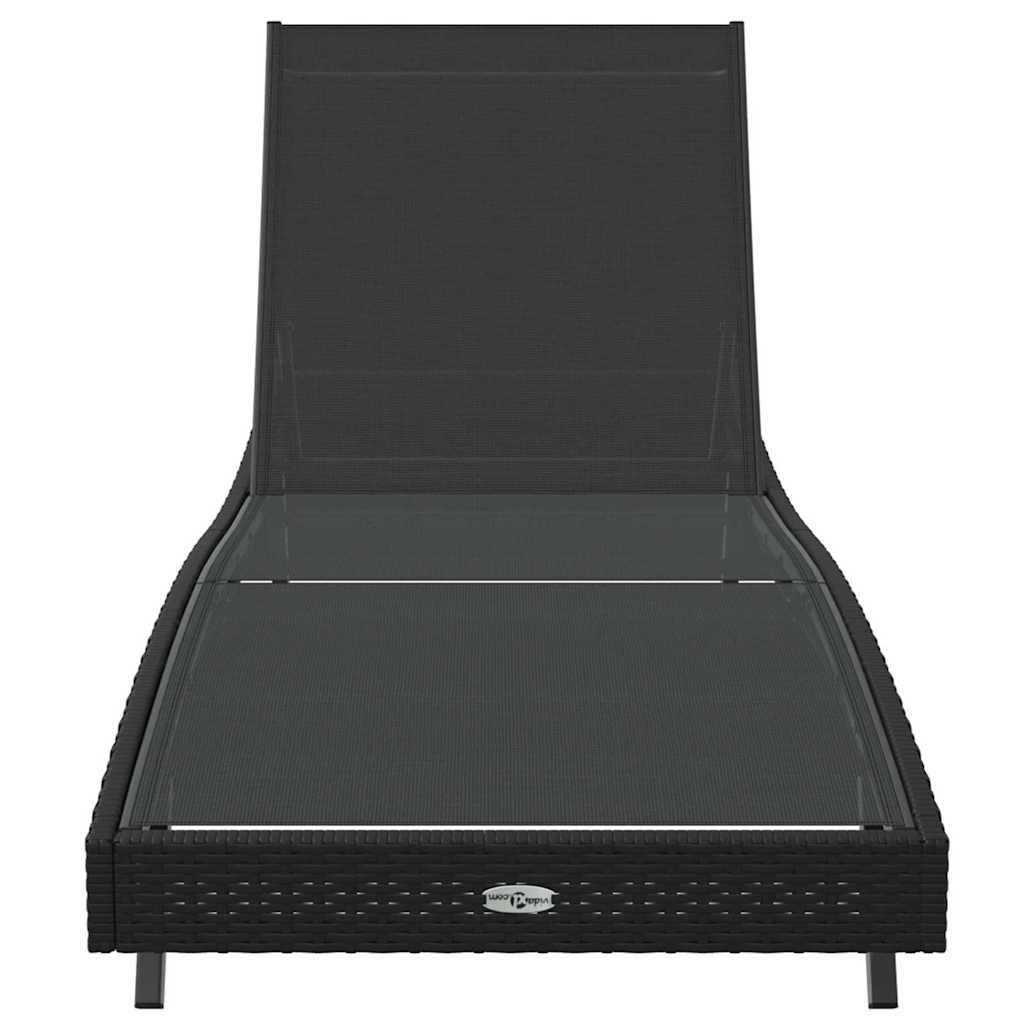 Lettino da sole Nero 197 x 70 x 82 cm polyrattan