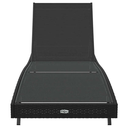 Lettino da sole Nero 197 x 70 x 82 cm polyrattan