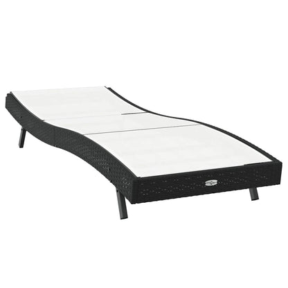 Lettino da sole Nero e Bianco 197 x 70 x 82 cm polyrattan