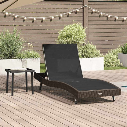 Lettino da sole 2 pcs Nero e Marrone polyrattan