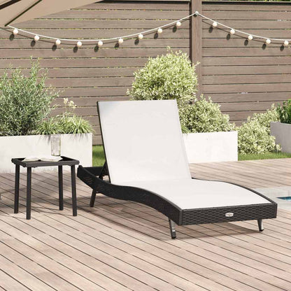 Lettino da sole con tavolo 2 pcs Nero 40 x 40 x 40.5 cm