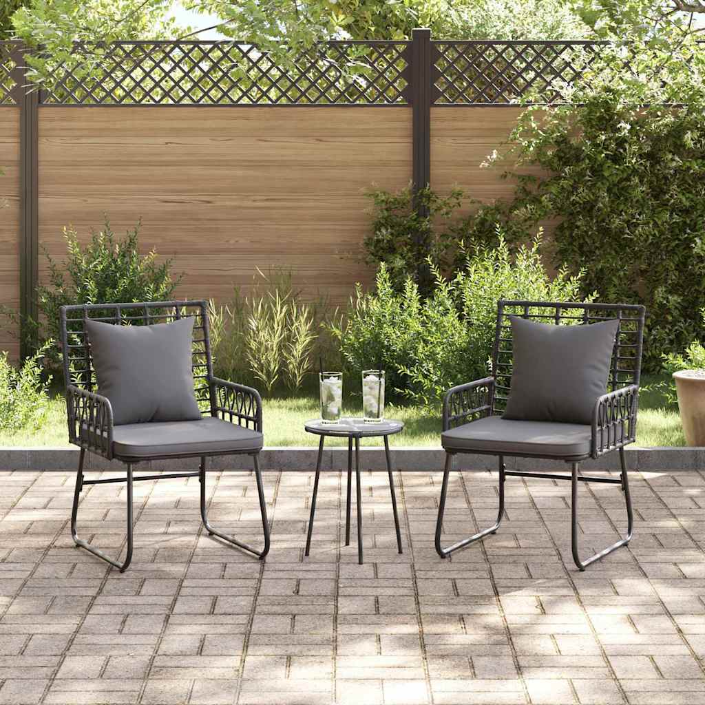 Set da Pranzo per Giardino 3 pcs Nero e antracite - homemem39