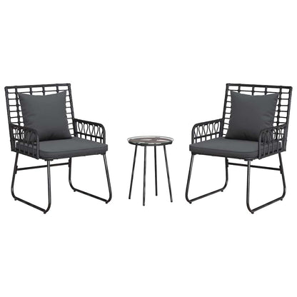 Set da Pranzo per Giardino 3 pcs Nero e antracite - homemem39