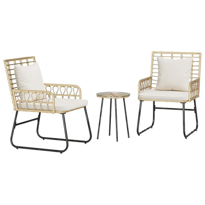 Set da Pranzo per Giardino 3 pcs Marrone e Crema - homemem39