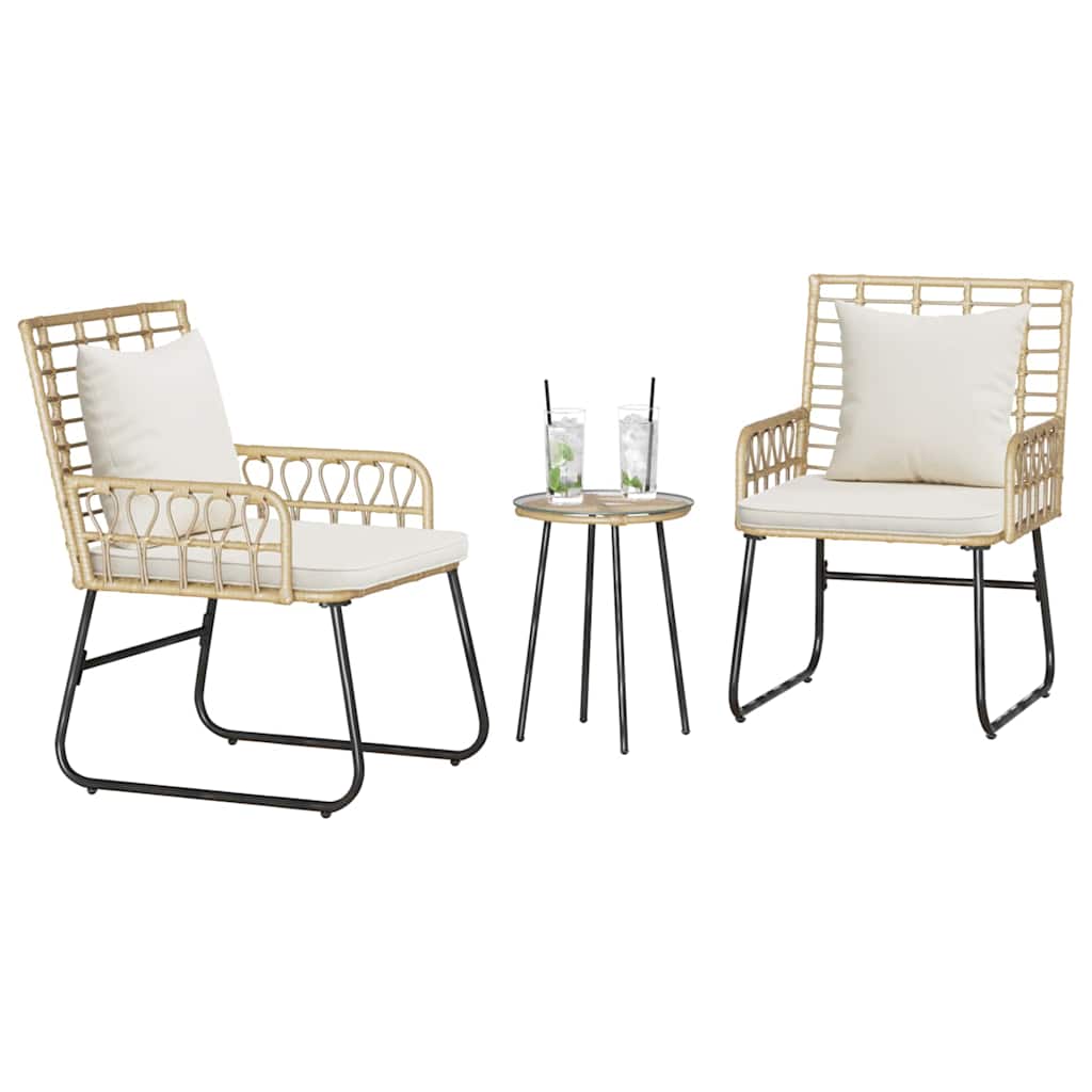 Set da Pranzo per Giardino 3 pcs Marrone e Crema - homemem39