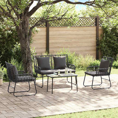 Set da Pranzo per Giardino 3 pcs Nero e antracite - homemem39