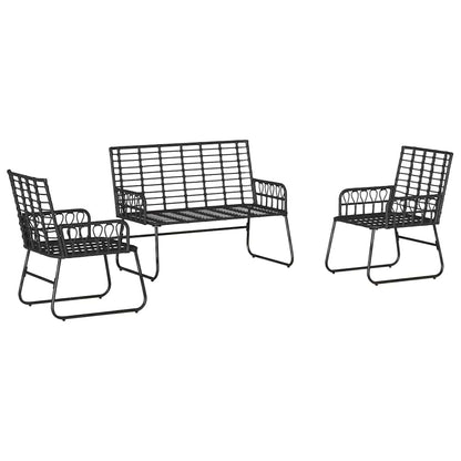 Set da Pranzo per Giardino 3 pcs Nero e antracite - homemem39