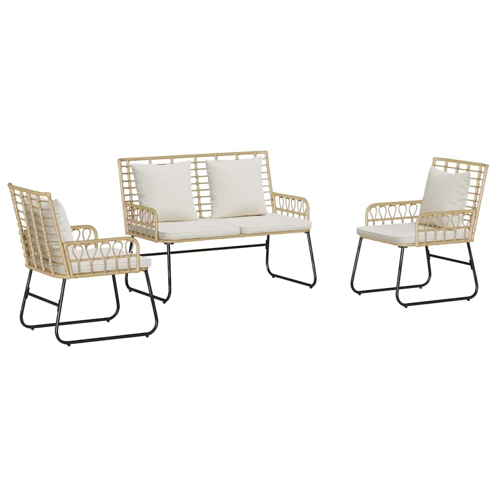 Set da Pranzo per Giardino 3 pcs Marrone e Crema - homemem39