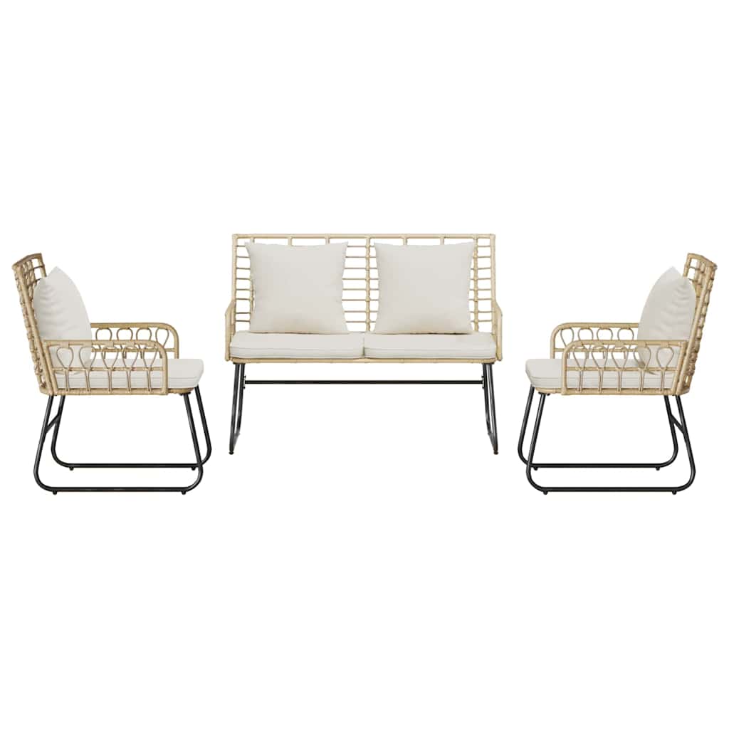 Set da Pranzo per Giardino 3 pcs Marrone e Crema - homemem39