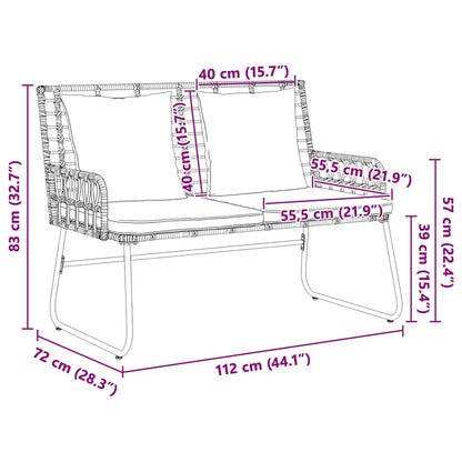 Set da Pranzo per Giardino 3 pcs Marrone e Crema - homemem39