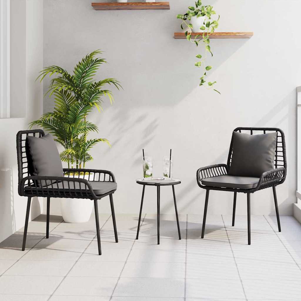 Set da Pranzo per Giardino 3 pcs Nero e antracite - homemem39