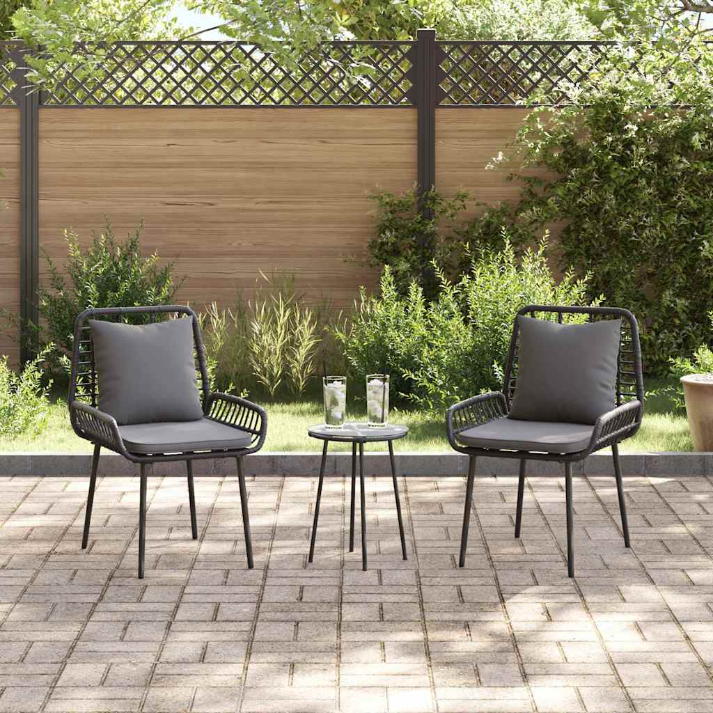 Set da Pranzo per Giardino 3 pcs Nero e antracite - homemem39