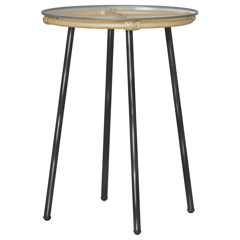 Set da Pranzo per Giardino 3 pcs Marrone e Nero e Panna - homemem39