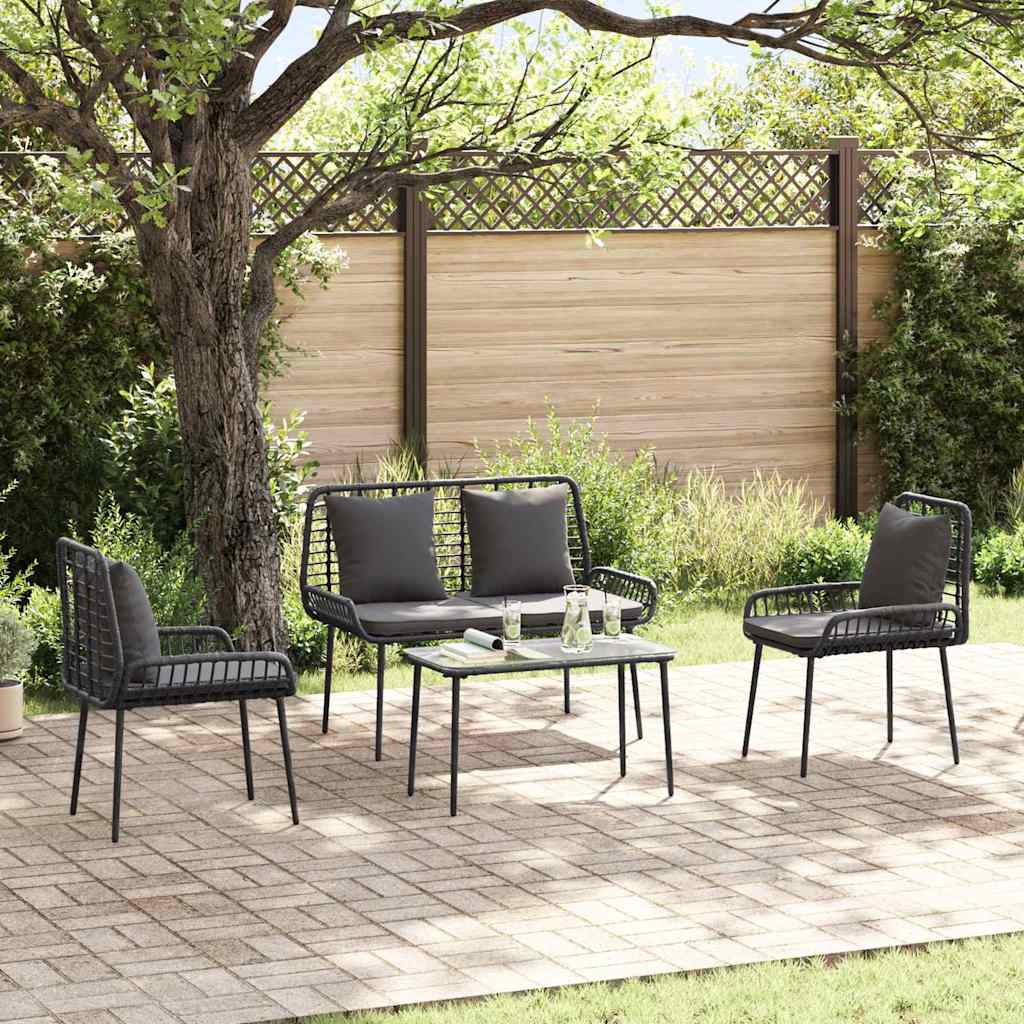 Set da Pranzo per Giardino 3 pcs Nero e antracite - homemem39