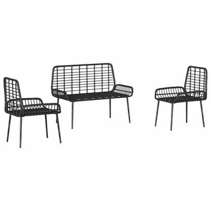 Set da Pranzo per Giardino 3 pcs Nero e antracite - homemem39