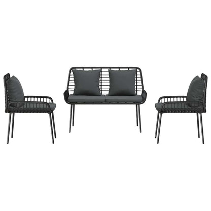 Set da Pranzo per Giardino 3 pcs Nero e antracite - homemem39