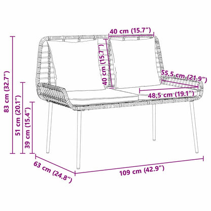 Set da Pranzo per Giardino 3 pcs Nero e antracite polyrattan | homemem39
